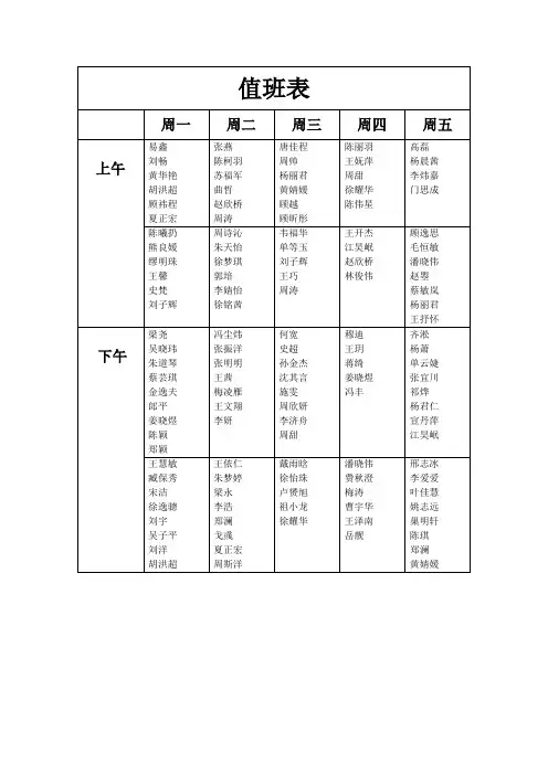 如何做值班表