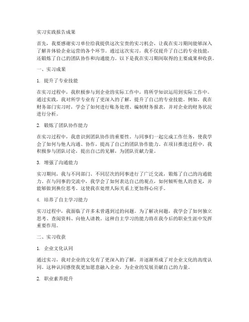 实习实践报告成果