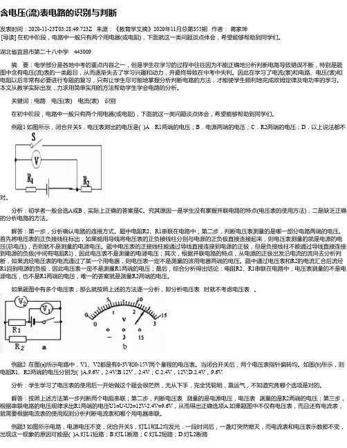 含电压(流)表电路的识别与判断