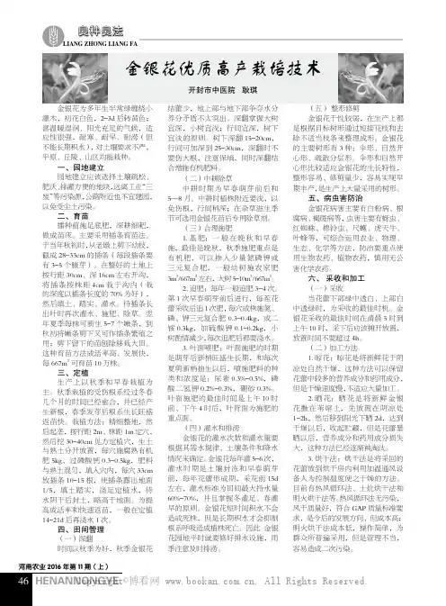 金银花优质高产栽培技术