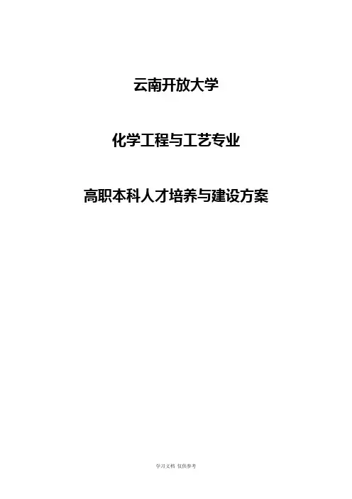 化学工程与工艺专业人才培养方案2012-4-26