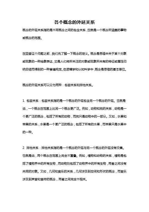 各个概念的外延关系