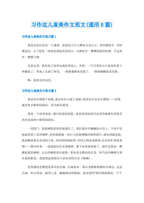 习作这儿真美作文范文(通用8篇)