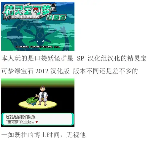口袋妖怪绿宝石-图文攻略【一周目+二周目】