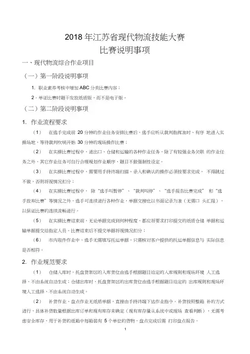 2018年江苏现代物流技能大赛