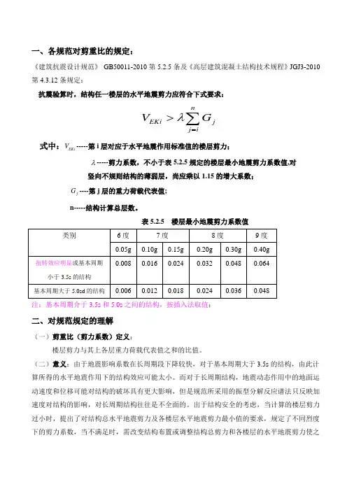 结构剪重比的小结