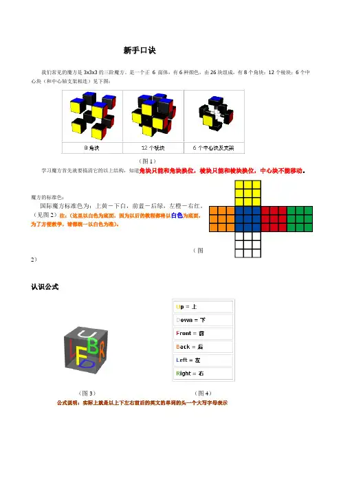 新手魔方口诀