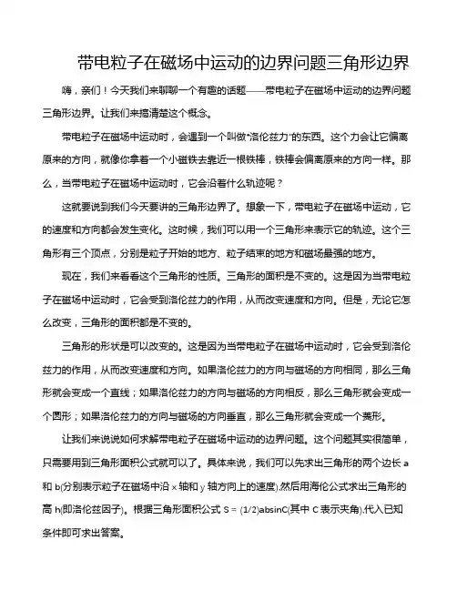 带电粒子在磁场中运动的边界问题三角形边界
