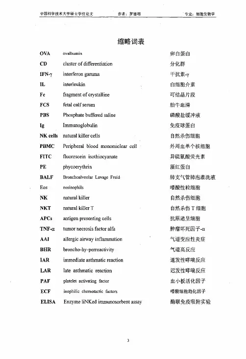 NK细胞参与OVA诱导小鼠哮喘模型