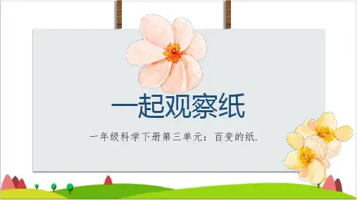 一年级下册科学课件-《8 一起观察纸》 粤教版(共12张PPT)