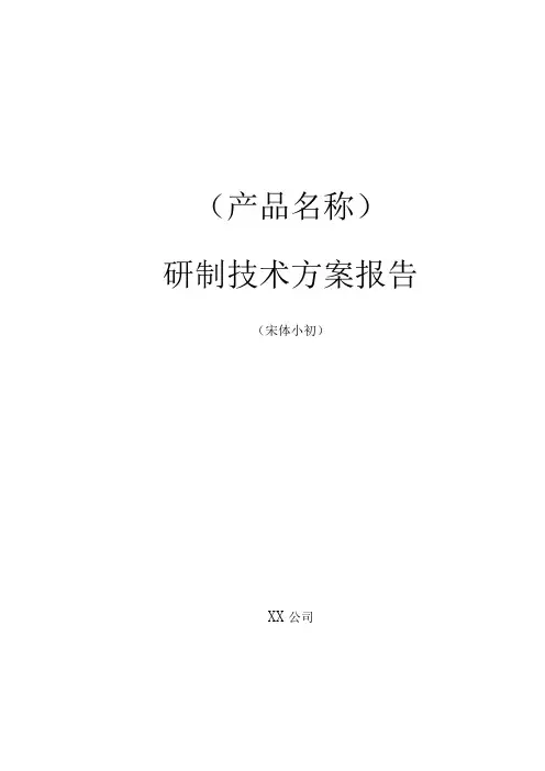 项目管理-研制技术方案模板