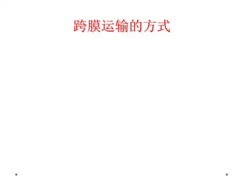 跨膜运输的方式