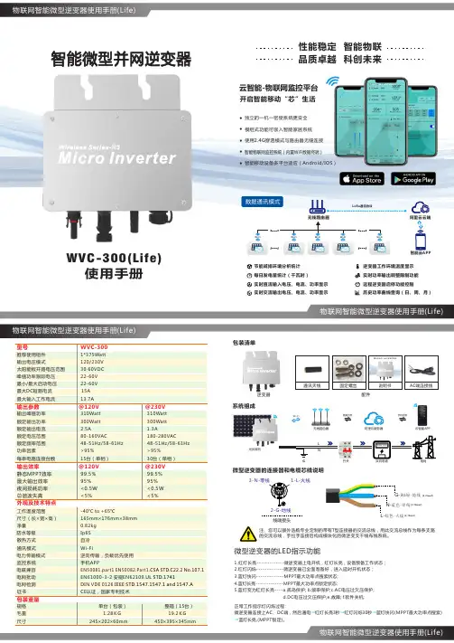 WVC-300(Life) 智能微型并网逆变器 物联网智能微型逆变器使用手册(Life) 使用手册说