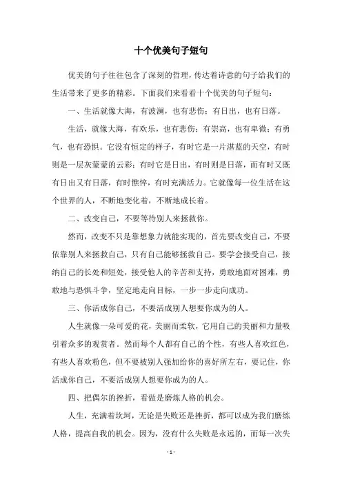 十个优美句子短句