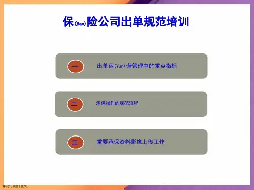 保险公司出单规范培训ppt材料