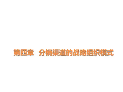 第四章  分销渠道的战略组织模式  (《分销渠道管理》PPT课件)