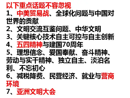 2020届高考时政