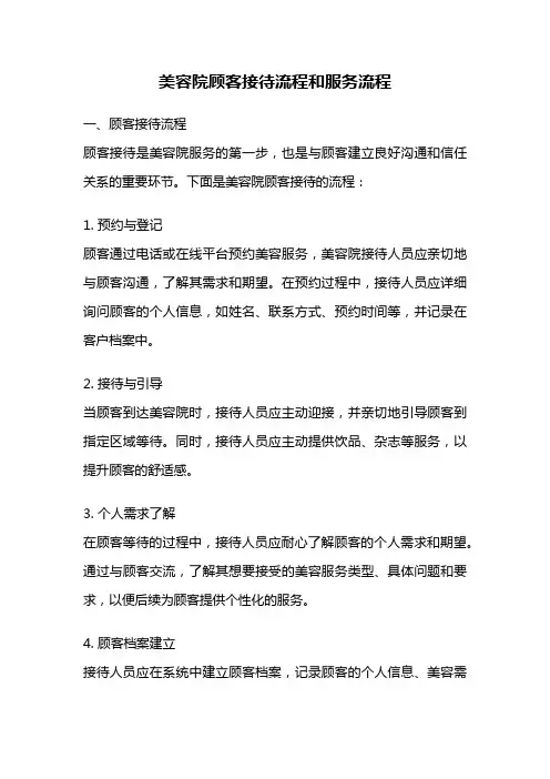 美容院顾客接待流程和服务流程