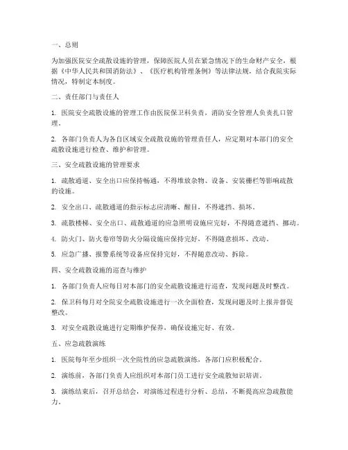 医院安全疏散设施管理制度