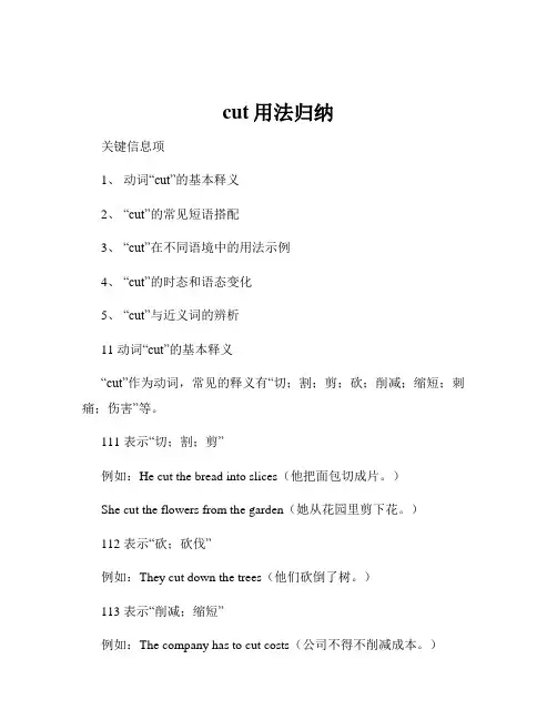 cut用法归纳
