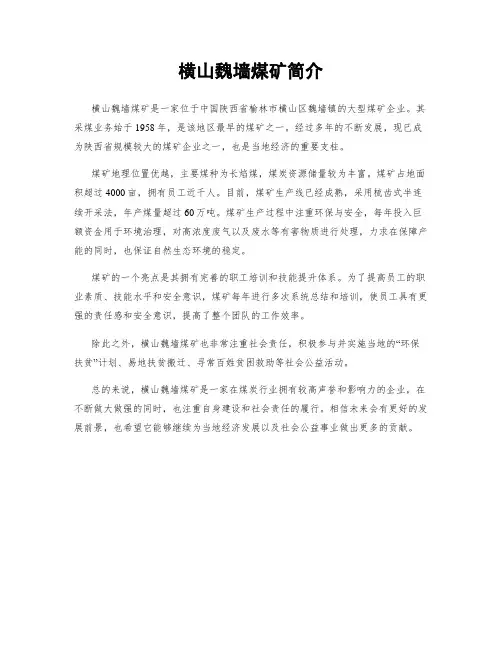 横山魏墙煤矿简介
