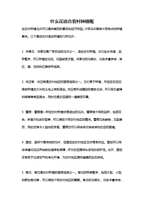 什么花适合农村种植呢