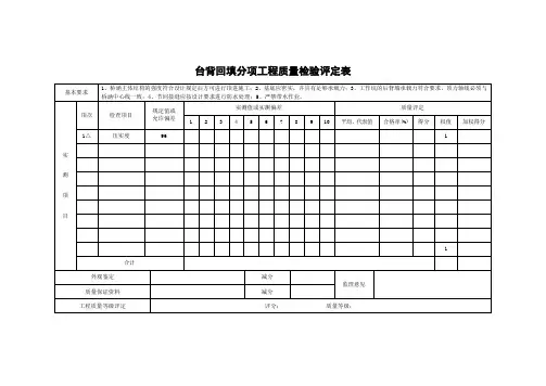 台背回填分项工程质量检验评定表