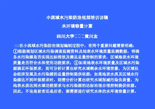 三、水环境容量计算(演示稿)..