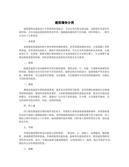 建筑墙体分类