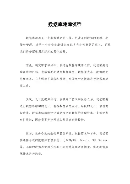 数据库建库流程