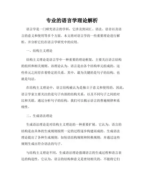 专业的语言学理论解析