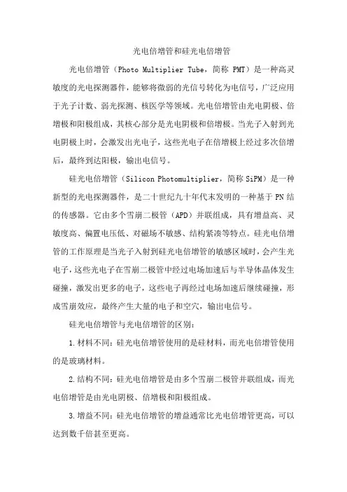 光电倍增管和硅光电倍增管