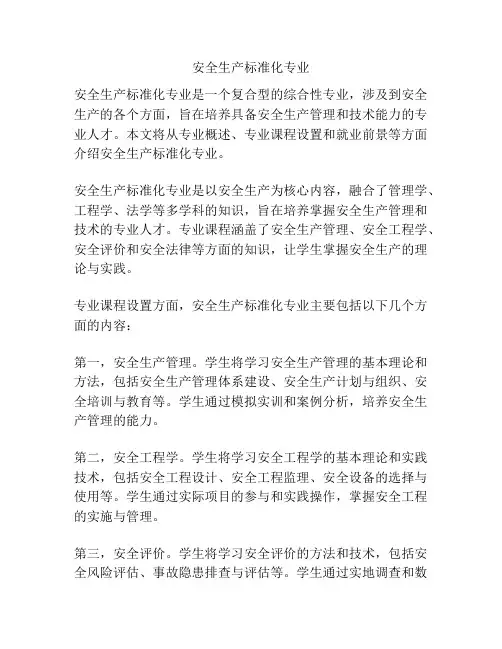 安全生产标准化专业
