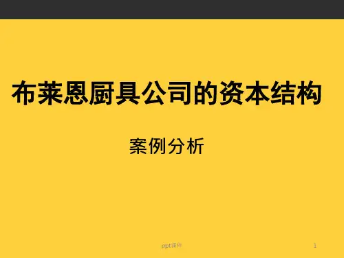 布莱恩厨具公司的资本结构分析  ppt课件