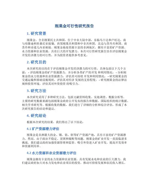 刚果金可行性研究报告