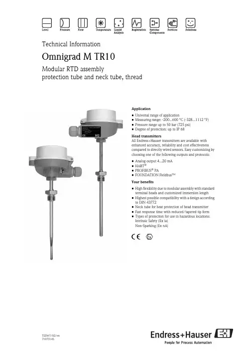E+H温度变送器选型样本