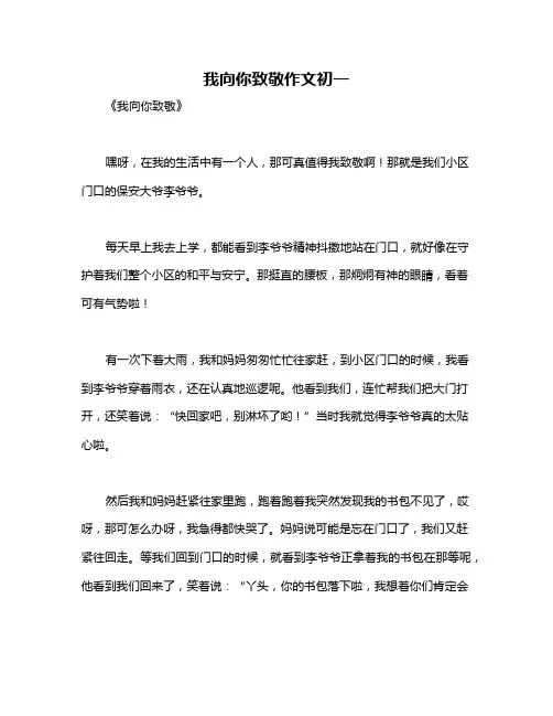 我向你致敬作文初一