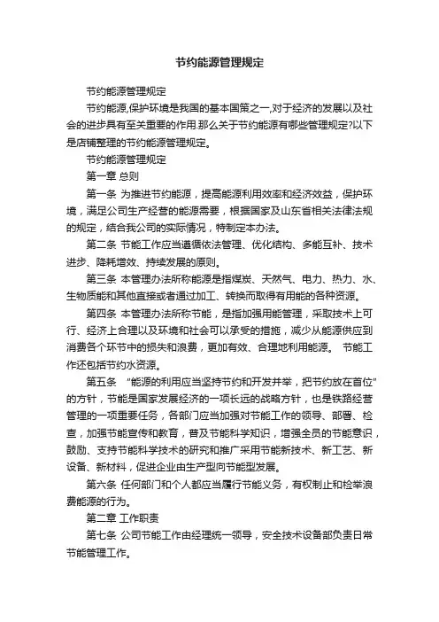 节约能源管理规定
