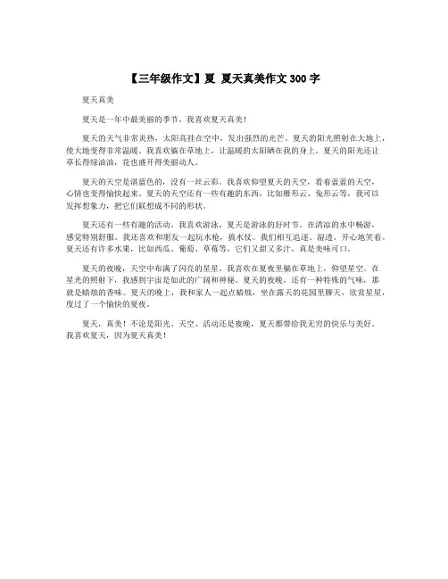 【三年级作文】夏 夏天真美作文300字