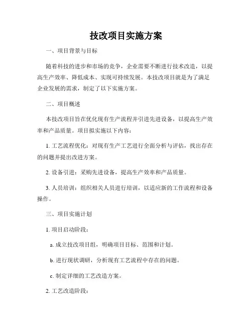 技改项目实施方案