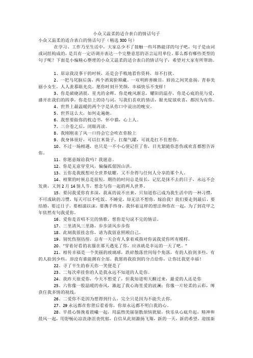 小众又温柔的适合表白的情话句子
