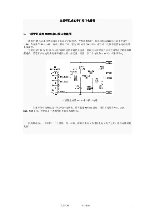 电子电路  常识---三极管组成的串口接口电路图(含RS232_RS485_资源整理)