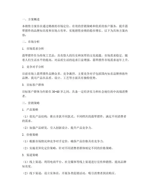 翡翠摆件销售方案模板