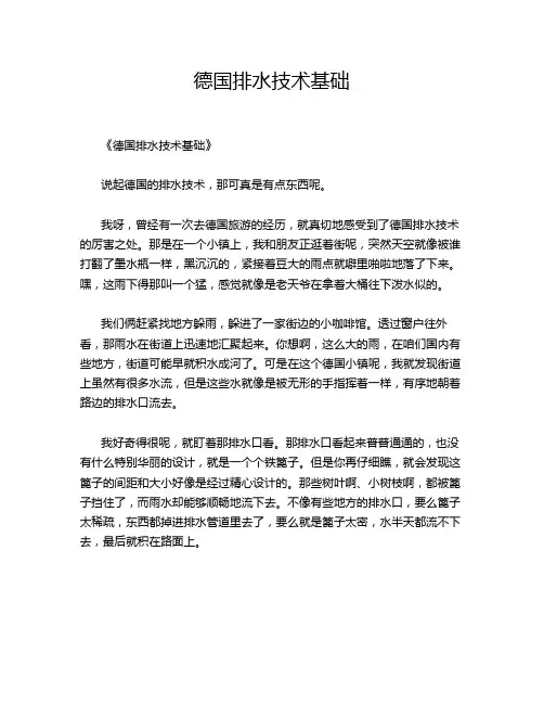 德国排水技术基础