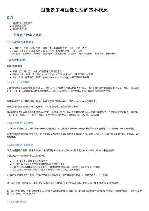 图像表示与图像处理的基本概念