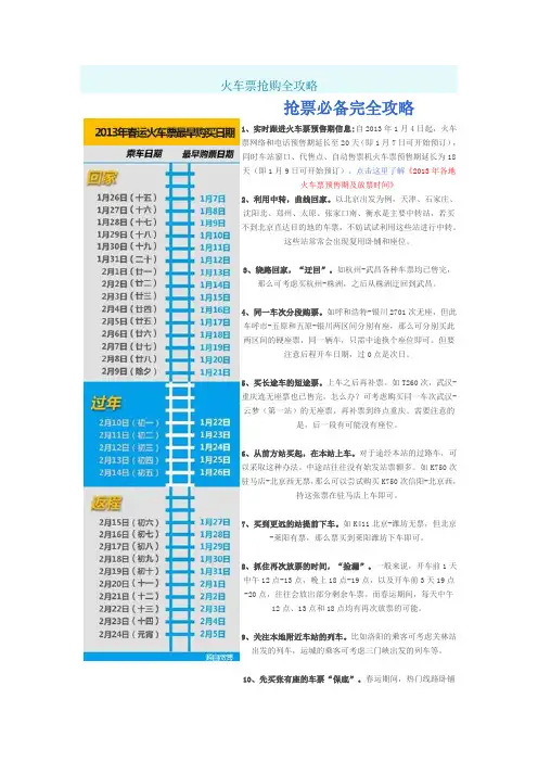 火车票订购各种方式完全攻略