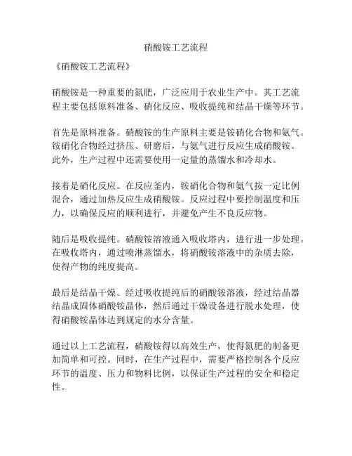 硝酸铵工艺流程