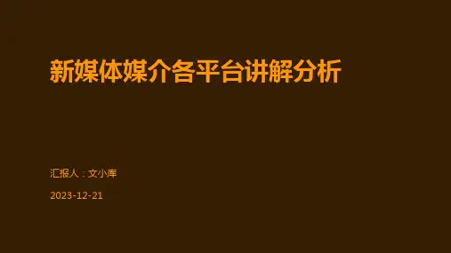 新媒体媒介各平台讲解分析