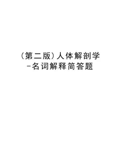 (第二版)人体解剖学-名词解释简答题资料讲解