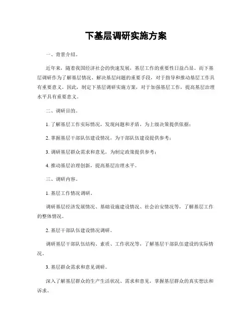 下基层调研实施方案